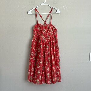 Knee-length Gap floral sundress, coral and beige size xs